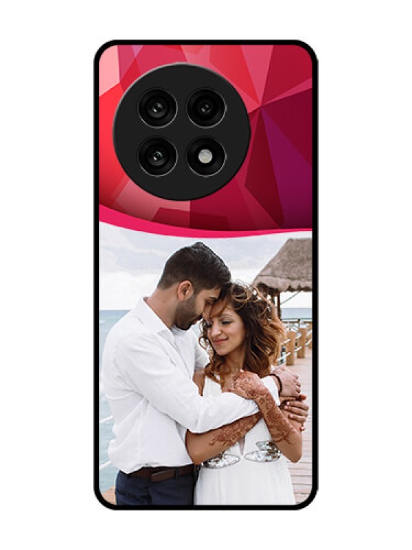 Custom OnePlus 13R 5G Custom Glass Phone Case - Red Abstract Design