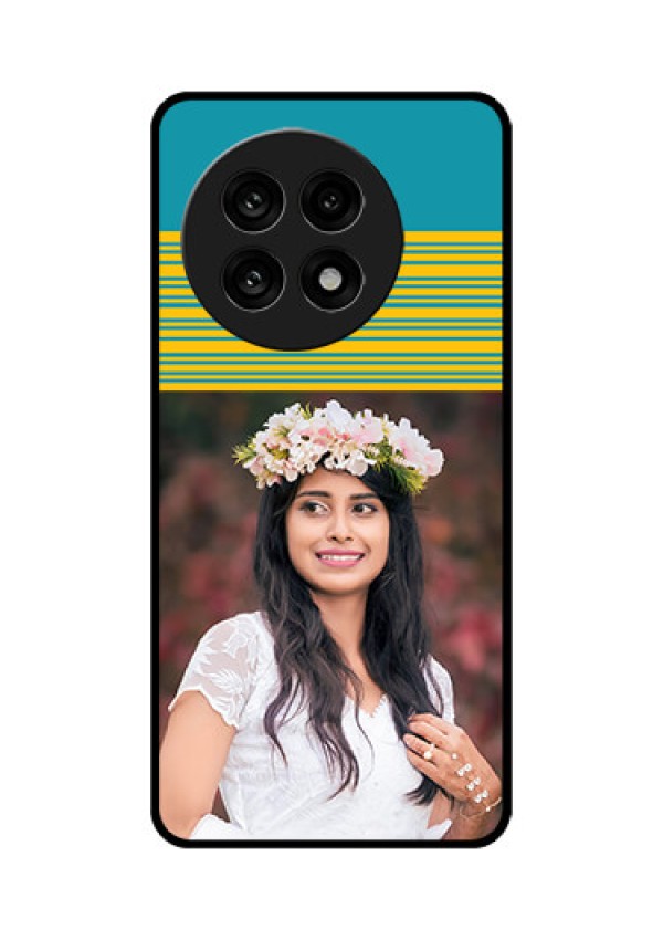 OnePlus 13R 5G Custom Glass Phone Case - Yellow and Blue Design