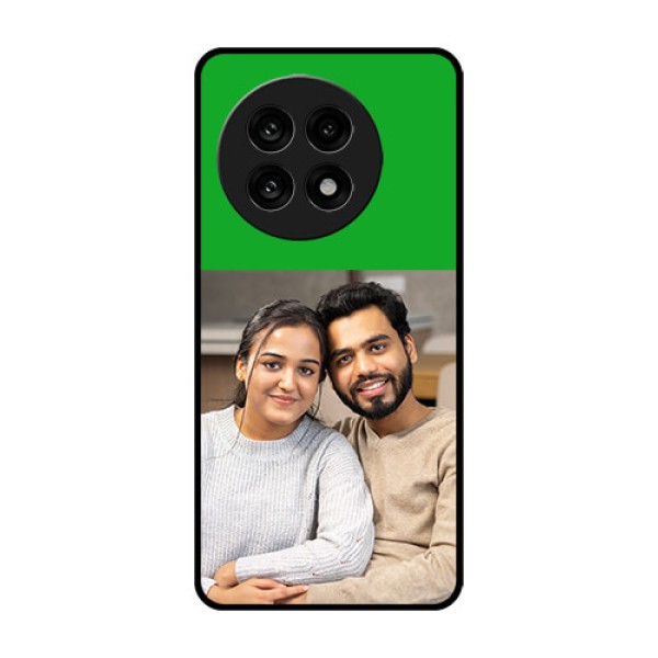 OnePlus 13R 5G Custom Glass Phone Case - Green Pattern Design