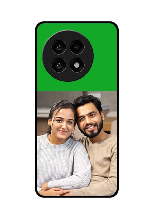 OnePlus 13R 5G Custom Glass Phone Case - Green Pattern Design