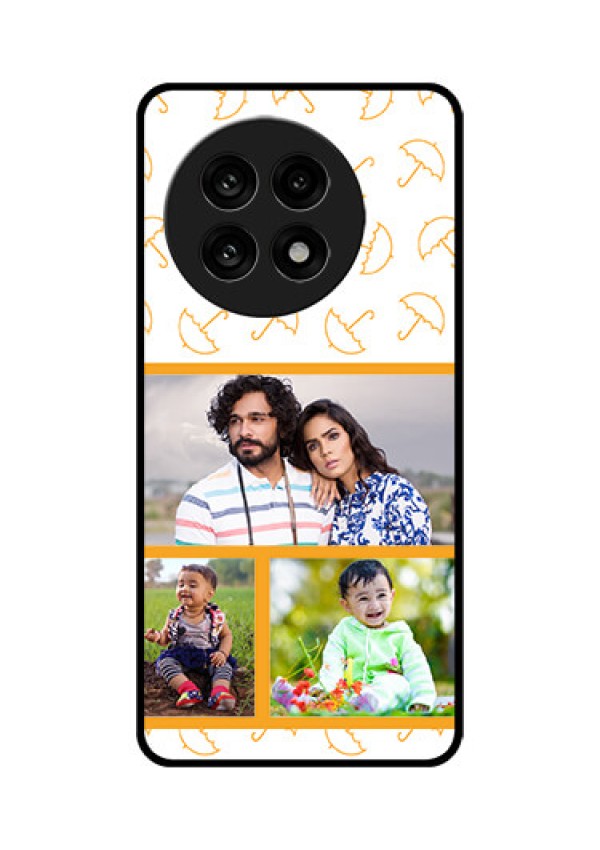 OnePlus 13R 5G Custom Glass Phone Case - Yellow Pattern Design