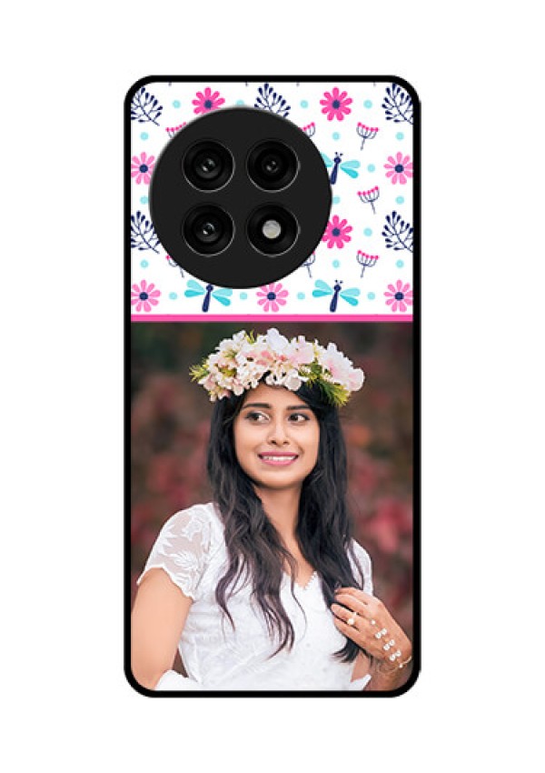 OnePlus 13R 5G Custom Glass Phone Case - Colorful Flower Design
