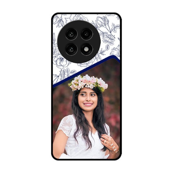 OnePlus 13R 5G Custom Glass Phone Case - Classy Floral Design