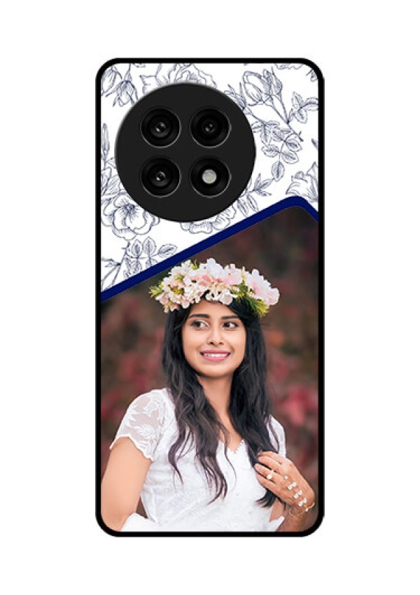 OnePlus 13R 5G Custom Glass Phone Case - Classy Floral Design