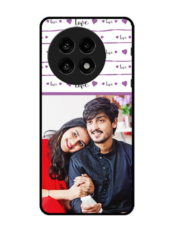 Custom OnePlus 13R 5G Custom Glass Phone Case - Couples Heart Design