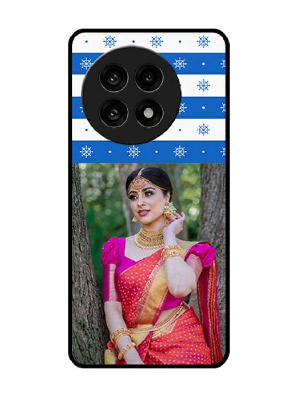 Custom OnePlus 13R 5G Custom Glass Phone Case - Snow Pattern Design