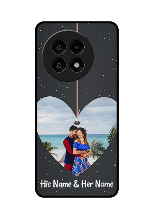 OnePlus 13R 5G Custom Glass Phone Case - Hanging Heart Design