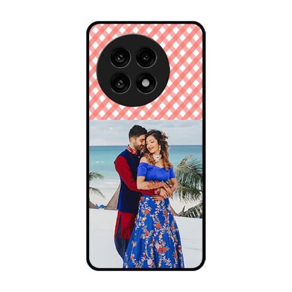 OnePlus 13R 5G Custom Glass Phone Case - Pink Pattern Design