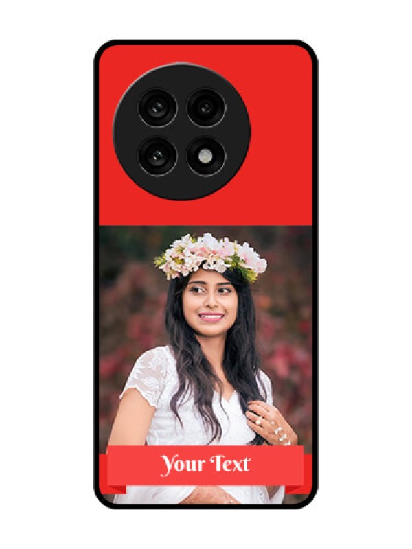 Custom OnePlus 13R 5G Custom Glass Phone Case - Simple Red Color Design