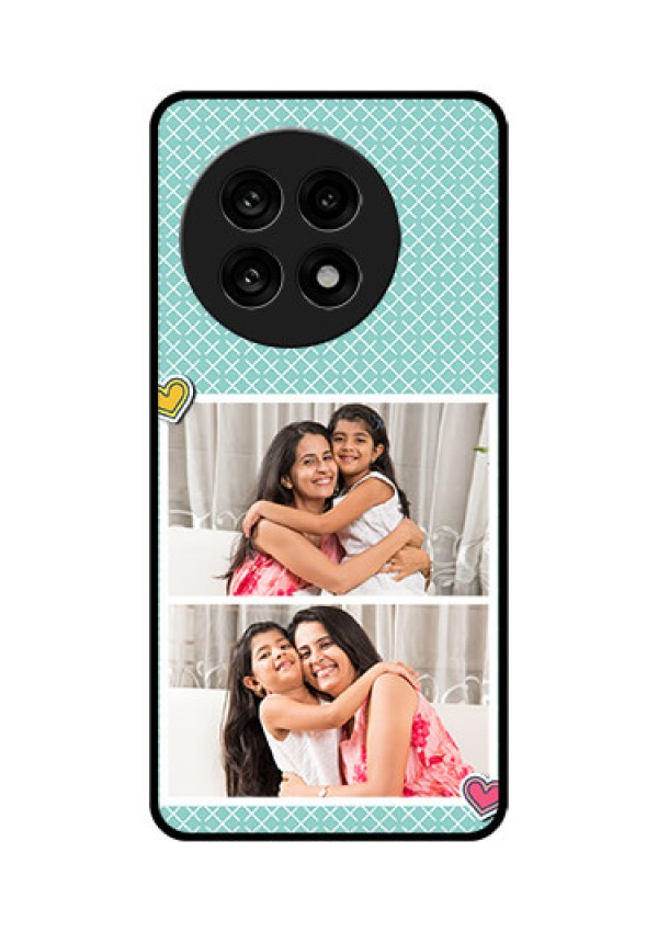 OnePlus 13R 5G Custom Glass Phone Case - 2 Image Holder With Pattern Design