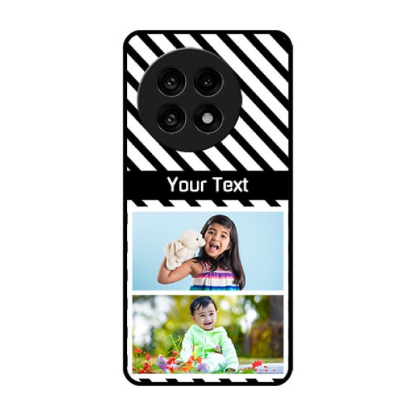 OnePlus 13R 5G Custom Glass Phone Case - Black And White Stripes Design OnePlus 13R 5G Custom Glass Phone Case - Black And White Stripes Design