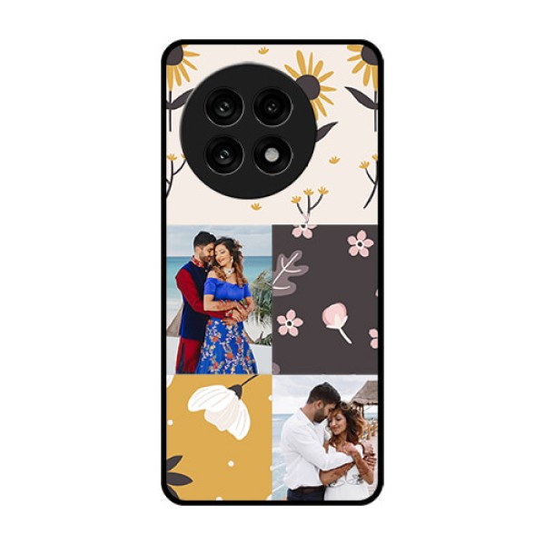 OnePlus 13R 5G Custom Glass Phone Case - 3 Images With Floral Design OnePlus 13R 5G Custom Glass Phone Case - 3 Images With Floral Design
