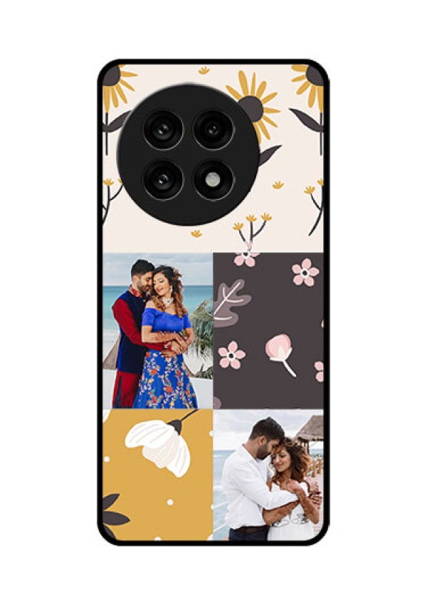 OnePlus 13R 5G Custom Glass Phone Case - 3 Images With Floral Design