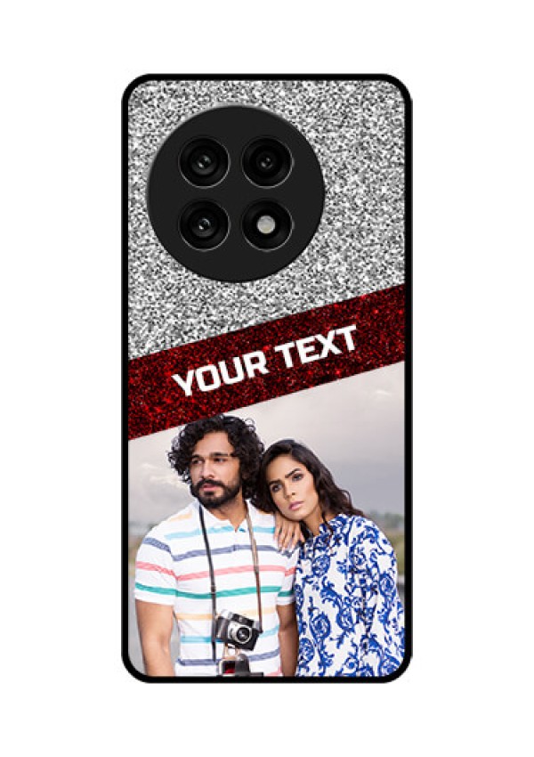 OnePlus 13R 5G Custom Glass Phone Case - Image Holder With Glitter Strip Design