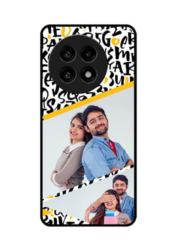 OnePlus 13R 5G Custom Glass Phone Case - Letters Pattern Design