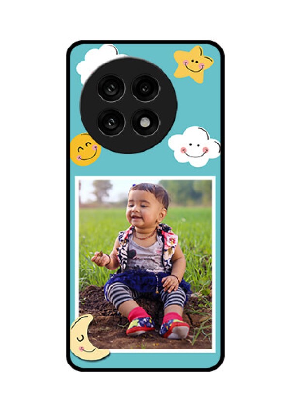 OnePlus 13R 5G Custom Glass Phone Case - Smiley Kids Stars Design