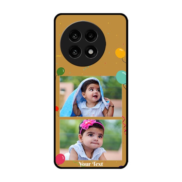 OnePlus 13R 5G Custom Glass Phone Case - Image Holder With Birthday Celebrations Design OnePlus 13R 5G Custom Glass Phone Case - Image Holder With Birthday Celebrations Design