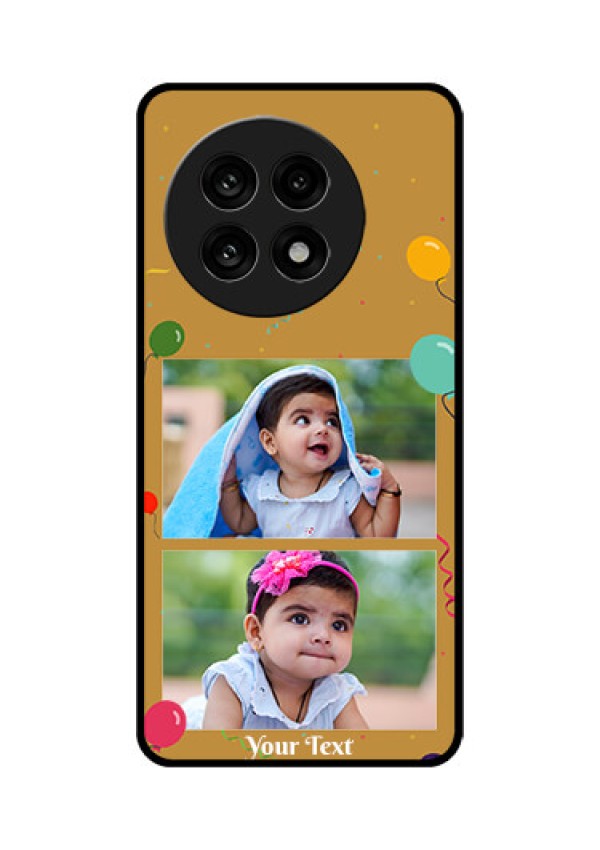 OnePlus 13R 5G Custom Glass Phone Case - Image Holder With Birthday Celebrations Design