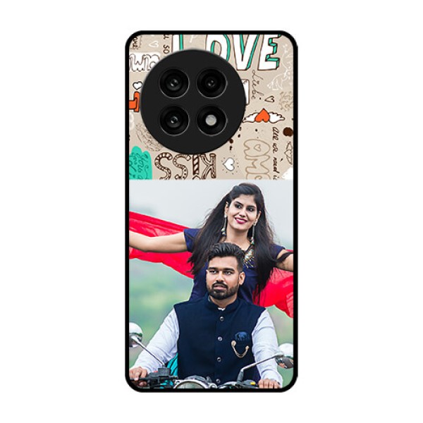 OnePlus 13R 5G Custom Glass Phone Case - Love Doodle Pattern