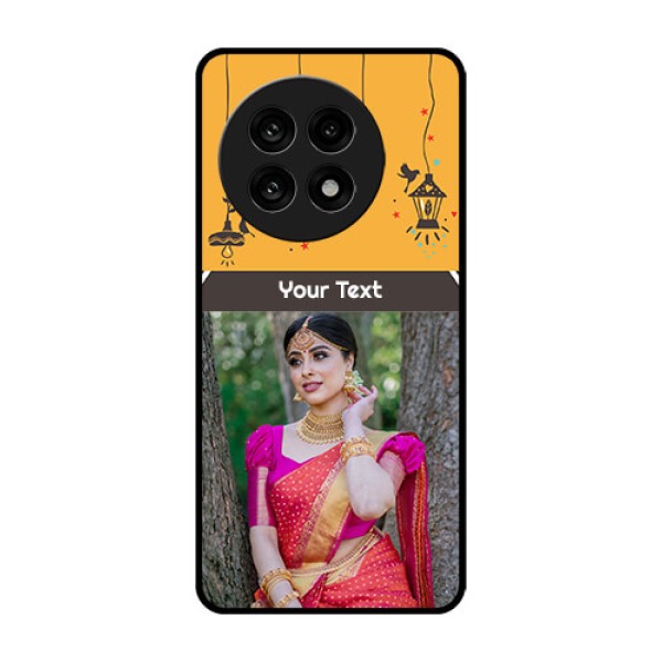 OnePlus 13R 5G Custom Glass Phone Case - With Family Picture And Icons OnePlus 13R 5G Custom Glass Phone Case - With Family Picture And Icons