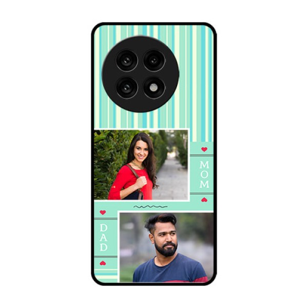 OnePlus 13R 5G Custom Glass Phone Case - Mom and Dad Pic Design