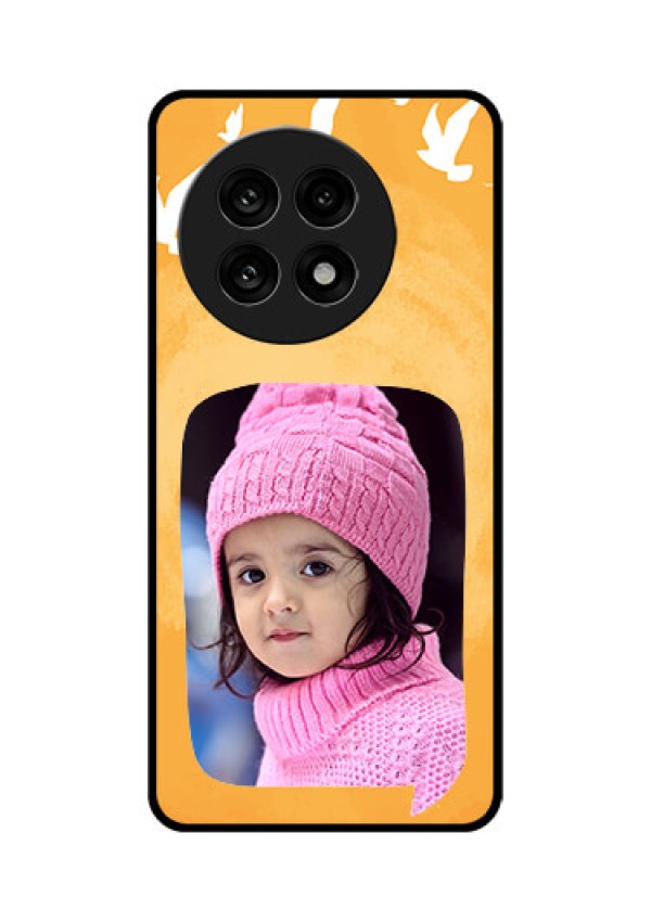 OnePlus 13R 5G Custom Glass Phone Case - Water Color Design With Bird Icons