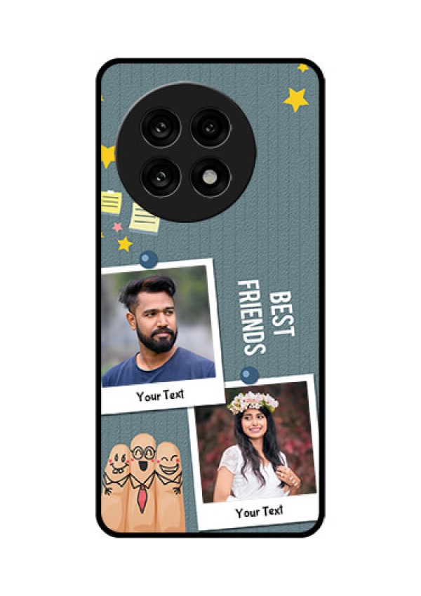 OnePlus 13R 5G Custom Glass Phone Case - Sticky Frames And Friendship Design