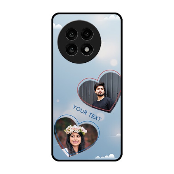 OnePlus 13R 5G Custom Glass Phone Case - Blue Color Couple Design OnePlus 13R 5G Custom Glass Phone Case - Blue Color Couple Design