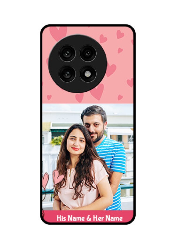 OnePlus 13R 5G Custom Glass Phone Case - Love Design Peach Color