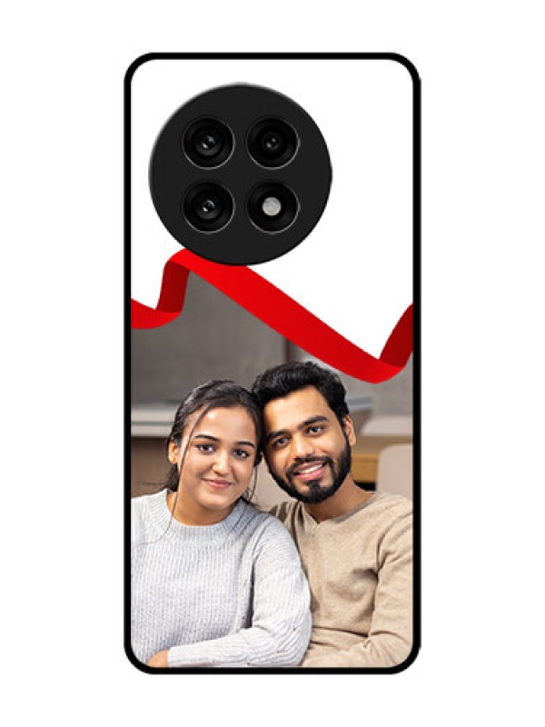 Custom OnePlus 13R 5G Custom Glass Phone Case - Red Ribbon Frame Design