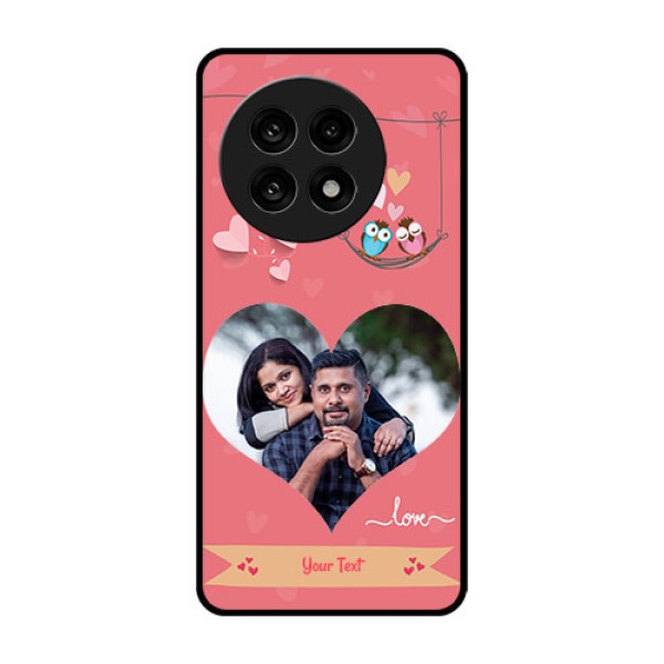 OnePlus 13R 5G Custom Glass Phone Case - Peach Color Love Design OnePlus 13R 5G Custom Glass Phone Case - Peach Color Love Design