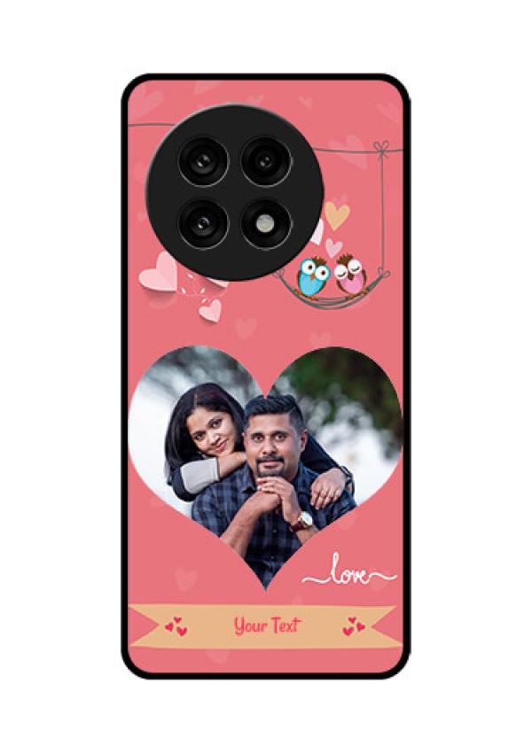 OnePlus 13R 5G Custom Glass Phone Case - Peach Color Love Design