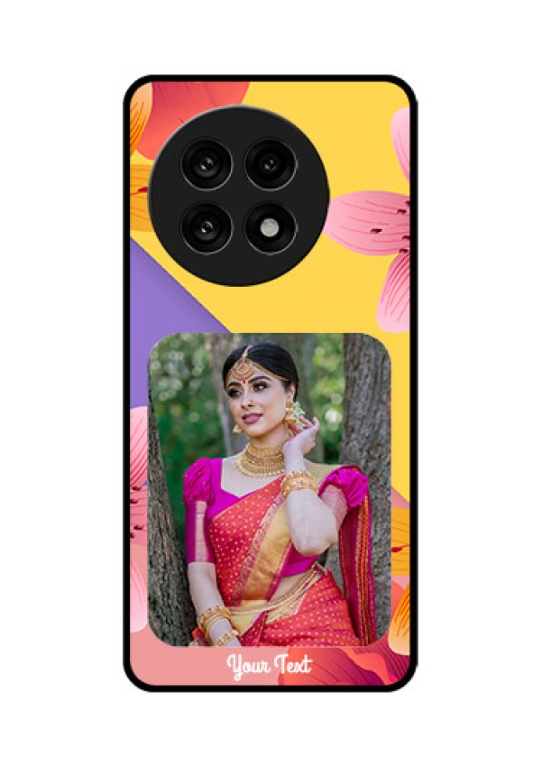 OnePlus 13R 5G Custom Glass Phone Case - 3 Image With Vintage Floral Design