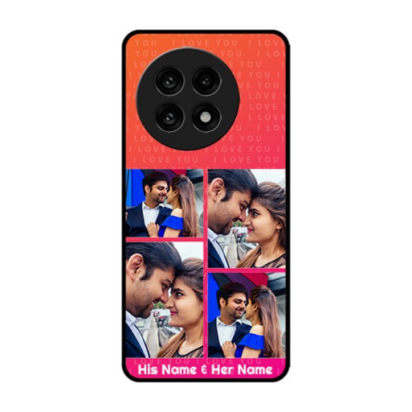 OnePlus 13R 5G Custom Glass Phone Case - I Love You Pink Design