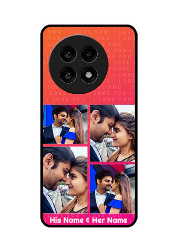 OnePlus 13R 5G Custom Glass Phone Case - I Love You Pink Design