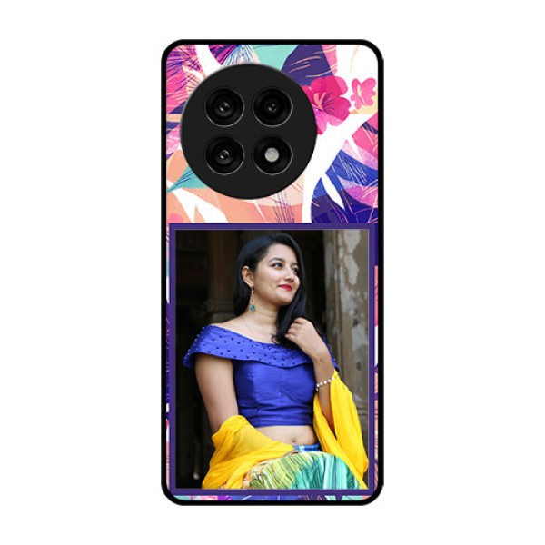 OnePlus 13R 5G Custom Glass Phone Case - Abstract Floral Design OnePlus 13R 5G Custom Glass Phone Case - Abstract Floral Design