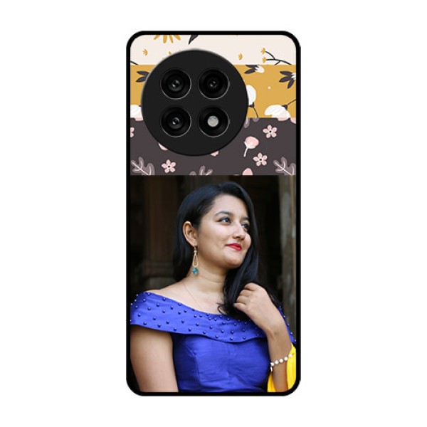 OnePlus 13R 5G Custom Glass Phone Case - Stylish Floral Design