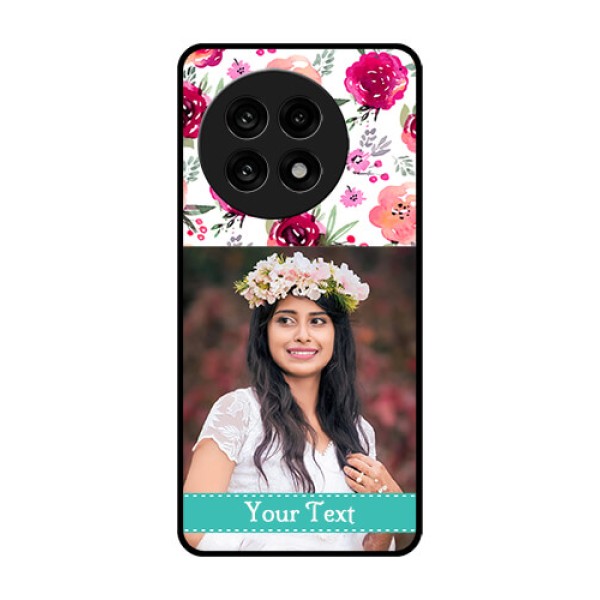 OnePlus 13R 5G Custom Glass Phone Case - Water Colors Floral Design OnePlus 13R 5G Custom Glass Phone Case - Water Colors Floral Design
