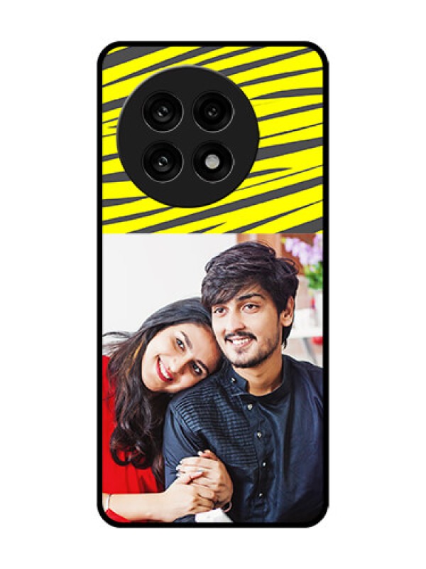 Custom OnePlus 13R 5G Custom Glass Phone Case - Yellow Abstract Design