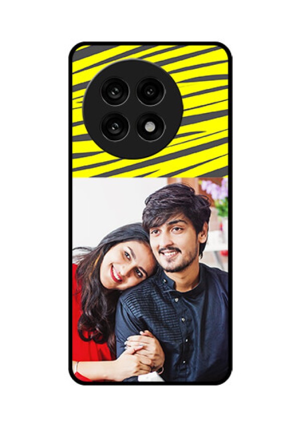 OnePlus 13R 5G Custom Glass Phone Case - Yellow Abstract Design
