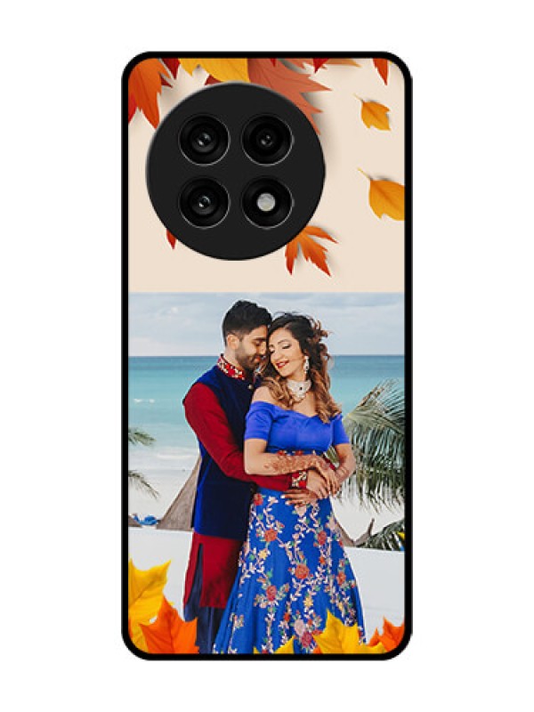 Custom OnePlus 13R 5G Custom Glass Phone Case - Autumn Maple Leaves Design