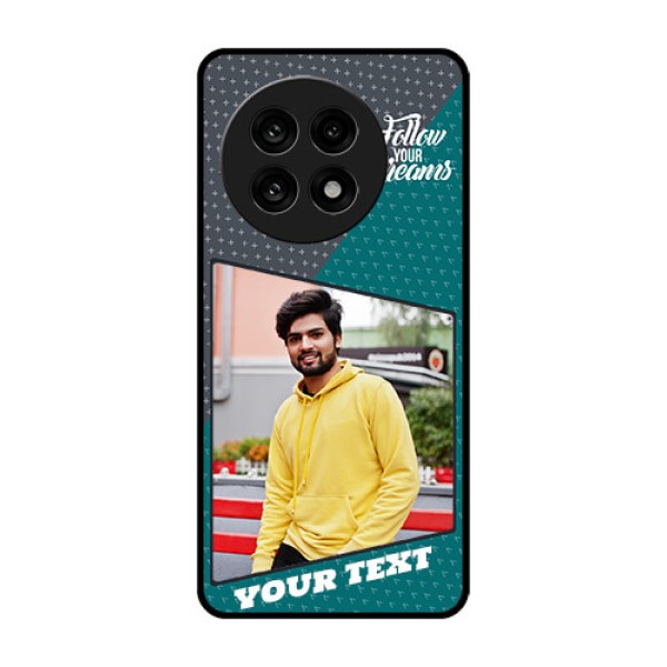 OnePlus 13R 5G Custom Glass Phone Case - Background Pattern Design With Quote