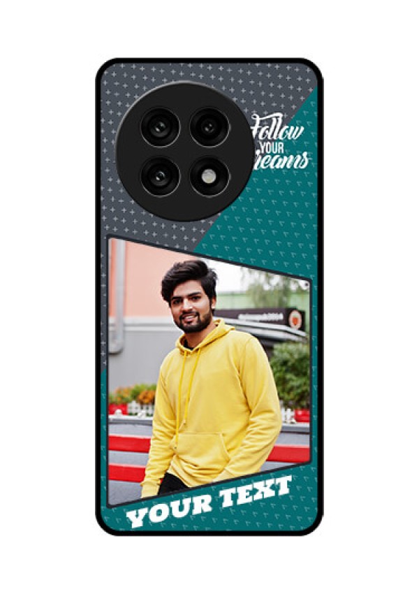 OnePlus 13R 5G Custom Glass Phone Case - Background Pattern Design With Quote