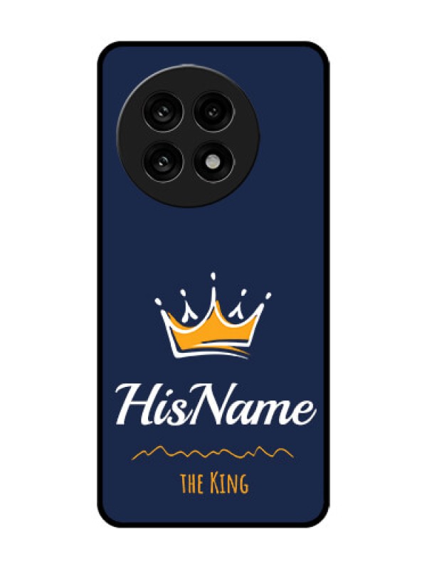 Custom OnePlus 13R 5G Custom Glass Phone Case - King With Name Design