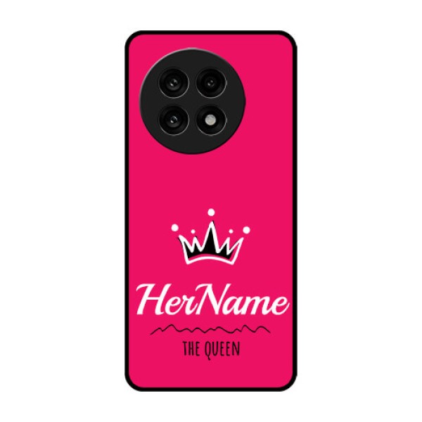 OnePlus 13R 5G Custom Glass Phone Case - Queen With Name Design OnePlus 13R 5G Custom Glass Phone Case - Queen With Name Design