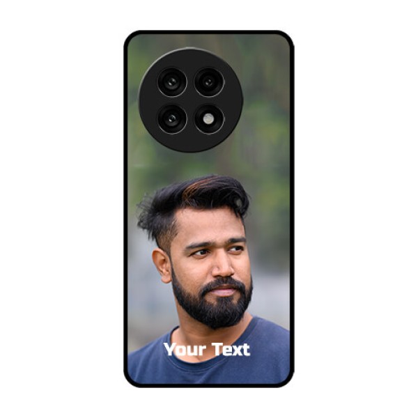 OnePlus 13R 5G Custom Glass Phone Case - Photo With Text Design