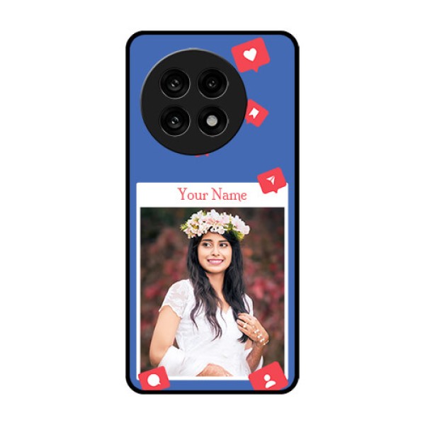OnePlus 13R 5G Custom Glass Phone Case - Like Share And Comment Design