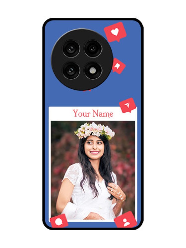 Custom OnePlus 13R 5G Custom Glass Phone Case - Like Share And Comment Design