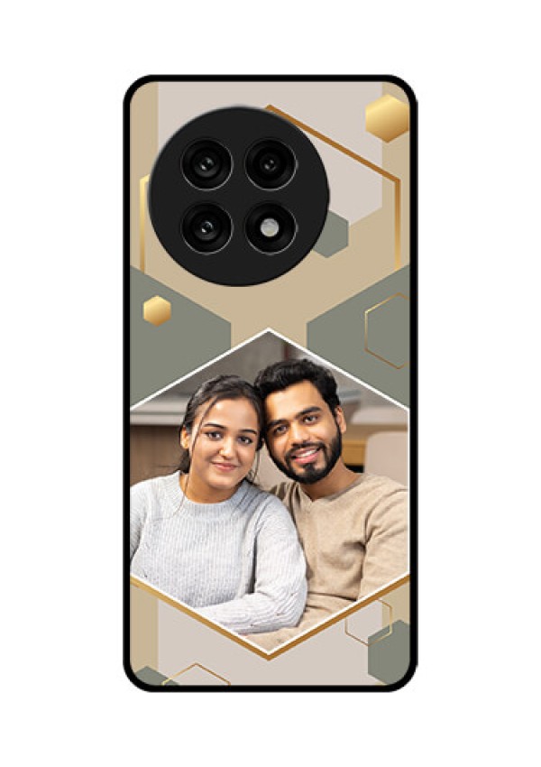 OnePlus 13R 5G Custom Glass Phone Case - Stylish Hexagon Pattern Design