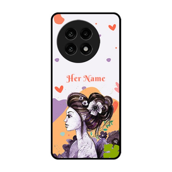 OnePlus 13R 5G Custom Glass Phone Case - Woman And Nature Design